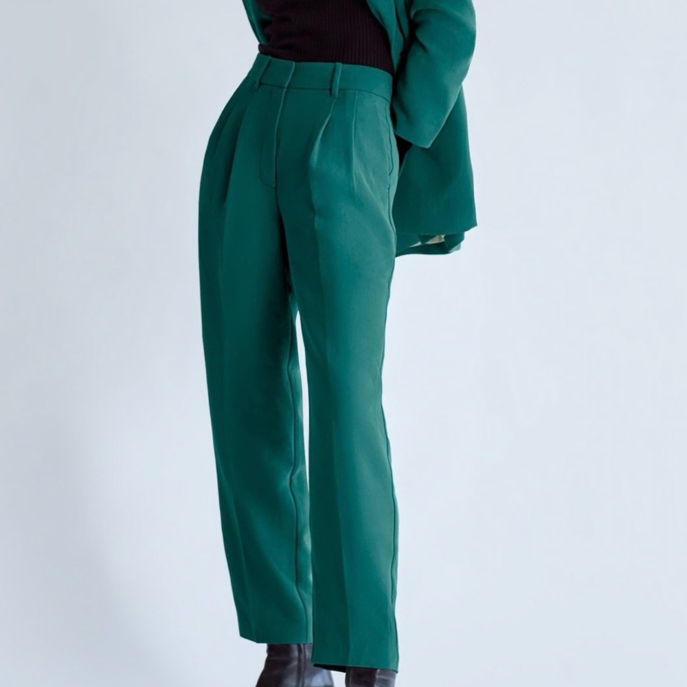 Aritzia Effortless Teal Pants - Picture 2 of 5